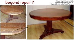 Repair water damaged top Victorian table"
