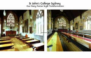 Restoration 16 x heritage Tassie oak tables St Johns College "