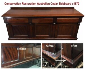 Restoration Australian cedar sideboard c1870"