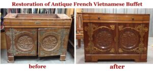 Restoration French style Vietnamese antique buffet"