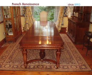 Restoration French Renaissance oak extension table c1890"