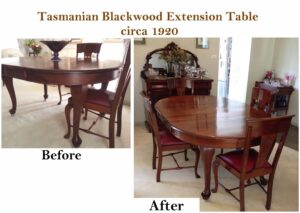 Restoration antique Tassie blackwood table c1920"