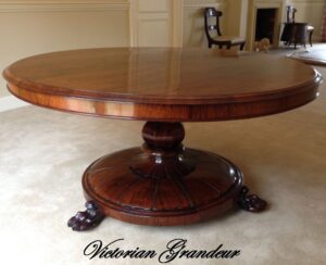 Restoration large round mid-Victorian rosewood table"