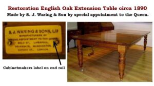 Restoration oak table made by the Queens cabinetmakers"